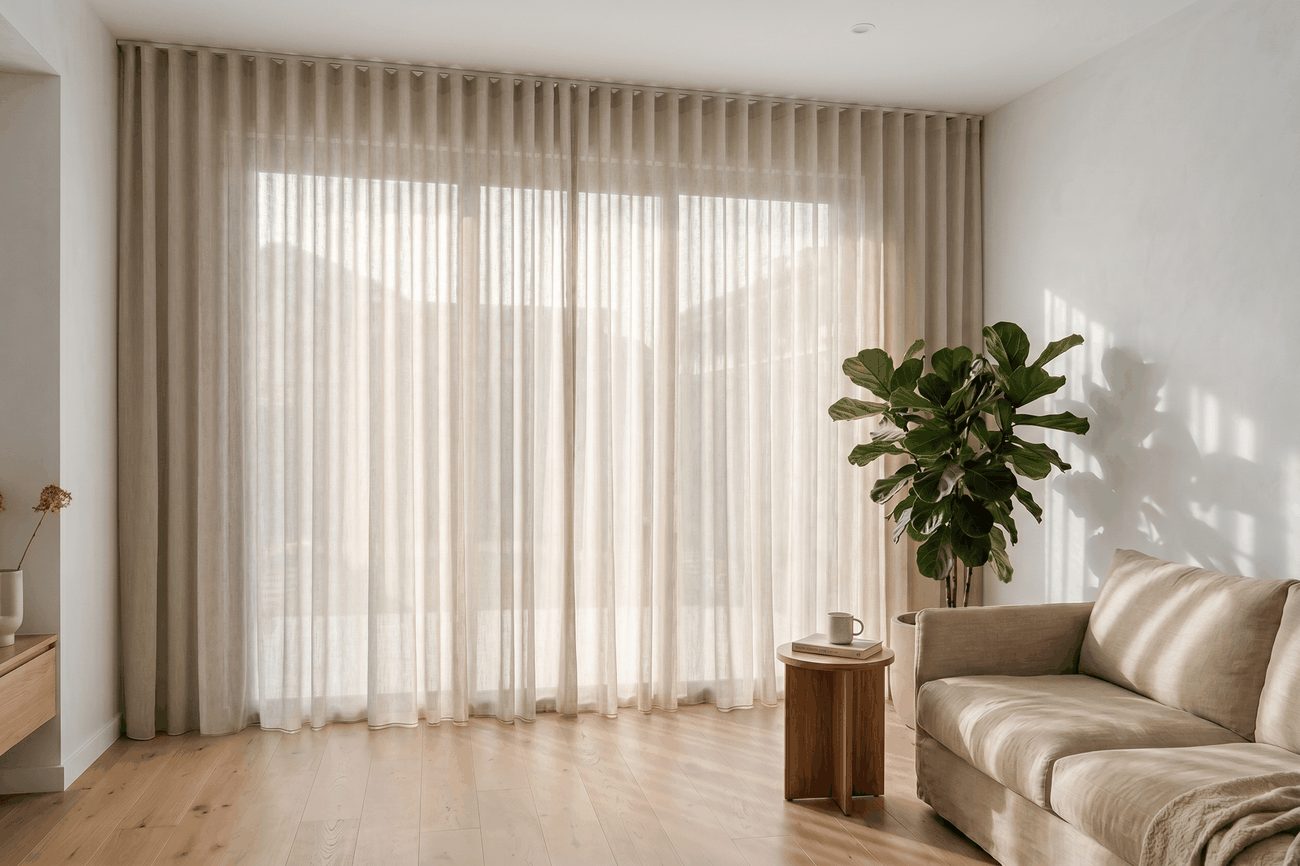 Avena Blockout Curtain fabric in Linen