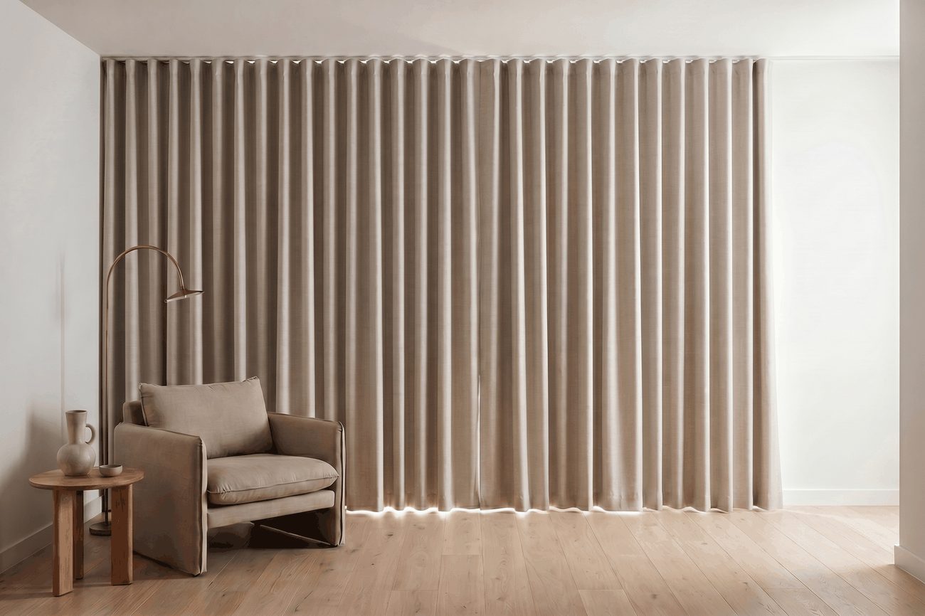 Cumulus Blockout Curtain fabric in Linen
